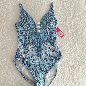 Lily Pulitzer new with tags bathing suit Jaspen resort white 0